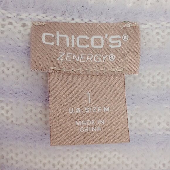 Chico's Zenergy Cozy Stripe Mock Neck Pullover Sweater - Picture 2 of 8